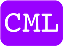 Caesura Media Survey purple logo with CML as text in Courier Prime font